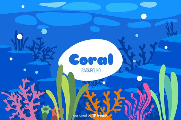 colorful hand drawn underwater coral background