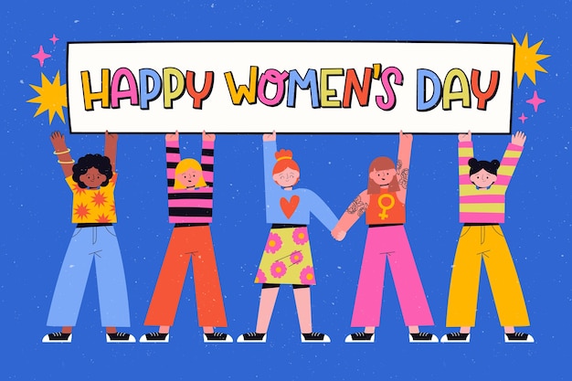 Free vector colorful hand drawn women's day