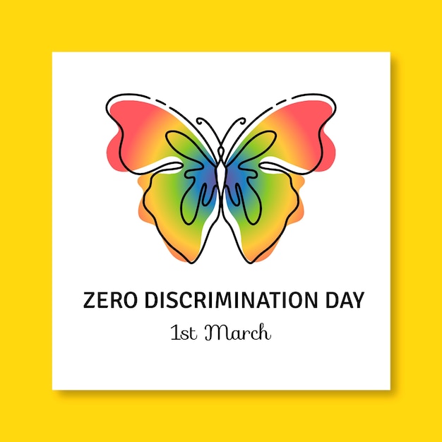 Vettore gratuito logo colorato disegnato a mano per il giorno della discriminazione zero