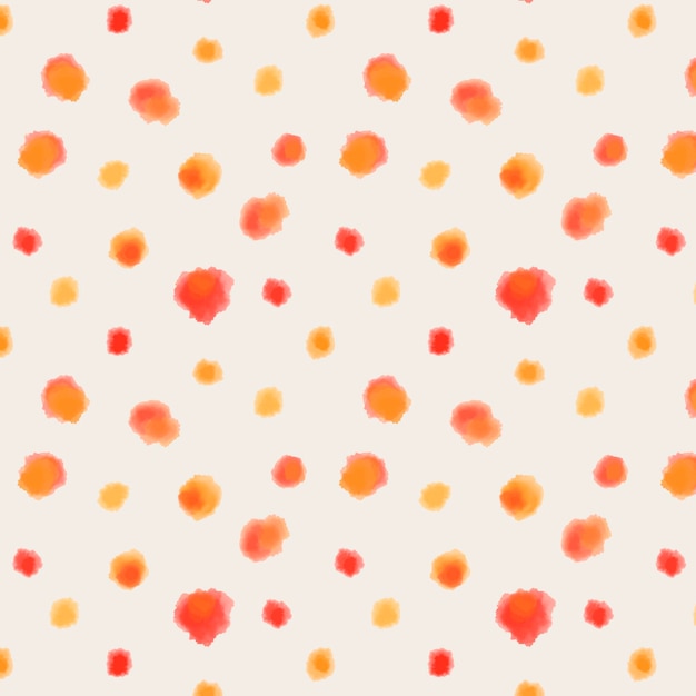 Colorful hand painted dotty pattern with watercolor