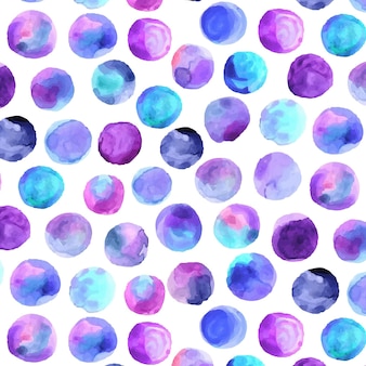 Colorful hand painted dotty pattern with watercolor