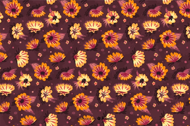 Free vector colorful hand painted flowers background