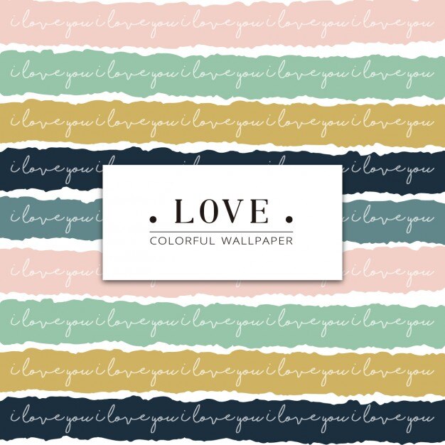 Colorful hand painted love pattern