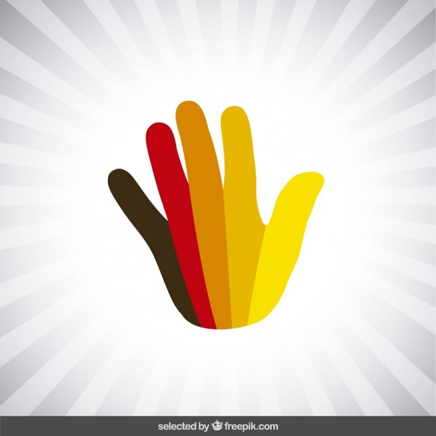 Free vector colorful hand silhouette