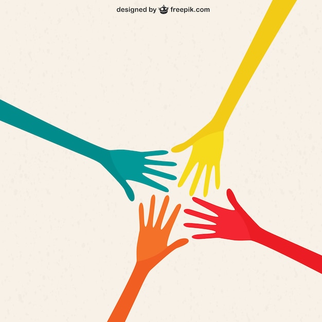 Free vector colorful hands