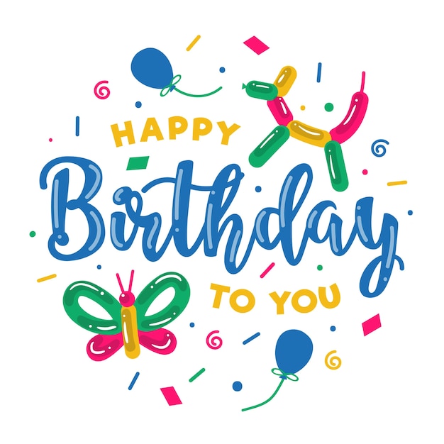 Free vector colorful happy birthday concept