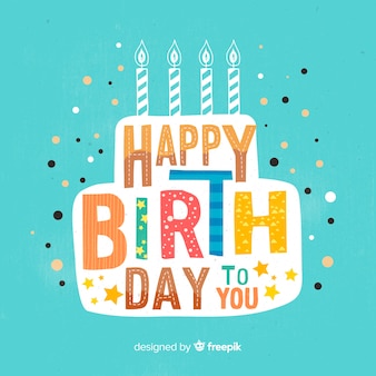 Colorful happy birthday lettering background