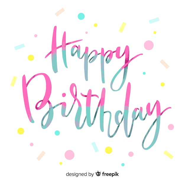 Free vector colorful happy birthday lettering