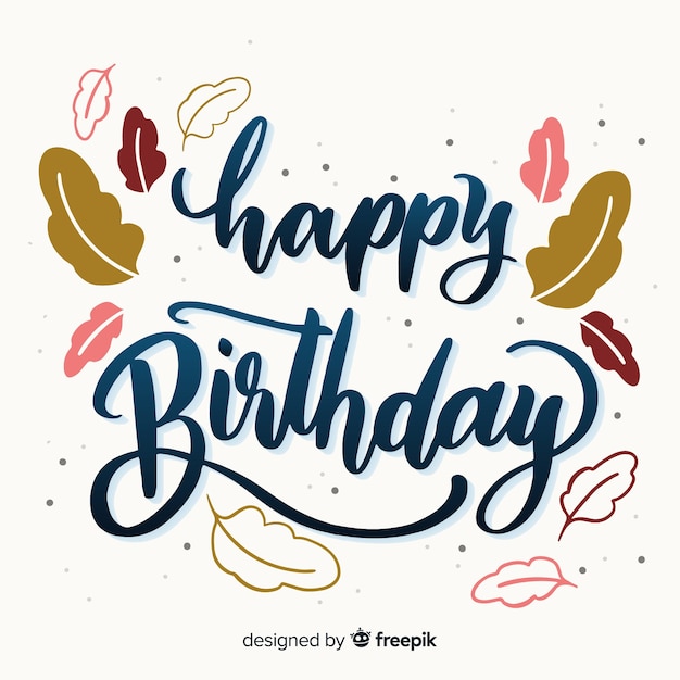 Colorful happy birthday lettering