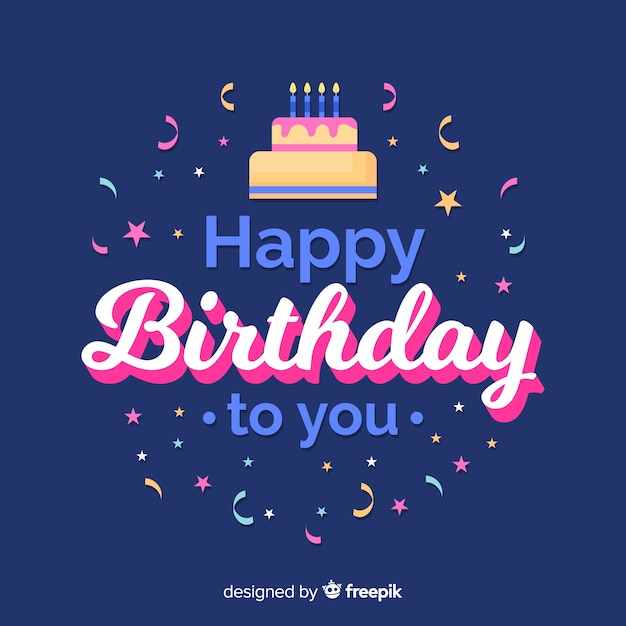 Colorful happy birthday lettering