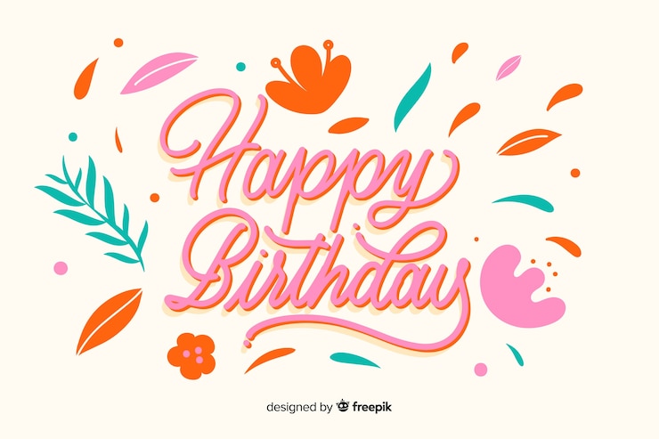 Free Vector colorful happy birthday lettering