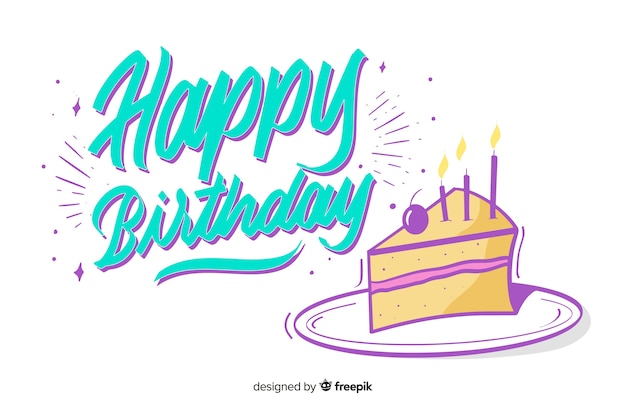 Free vector colorful happy birthday lettering