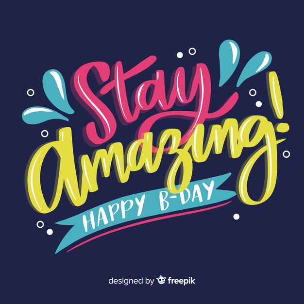 Colorful happy birthday lettering