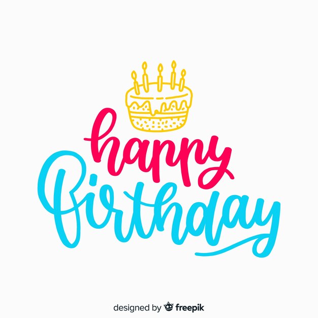 Colorful happy birthday lettering