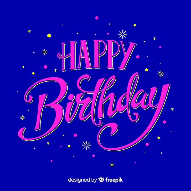 Free vector colorful happy birthday lettering