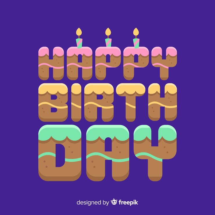 무료 Vector 다채로운 생일 축하 문자