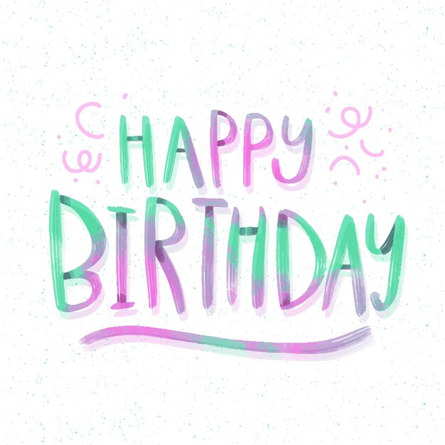 Colorful happy birthday lettering