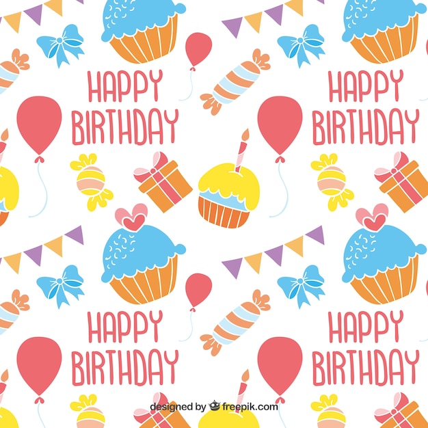 Free vector colorful happy birthday pattern