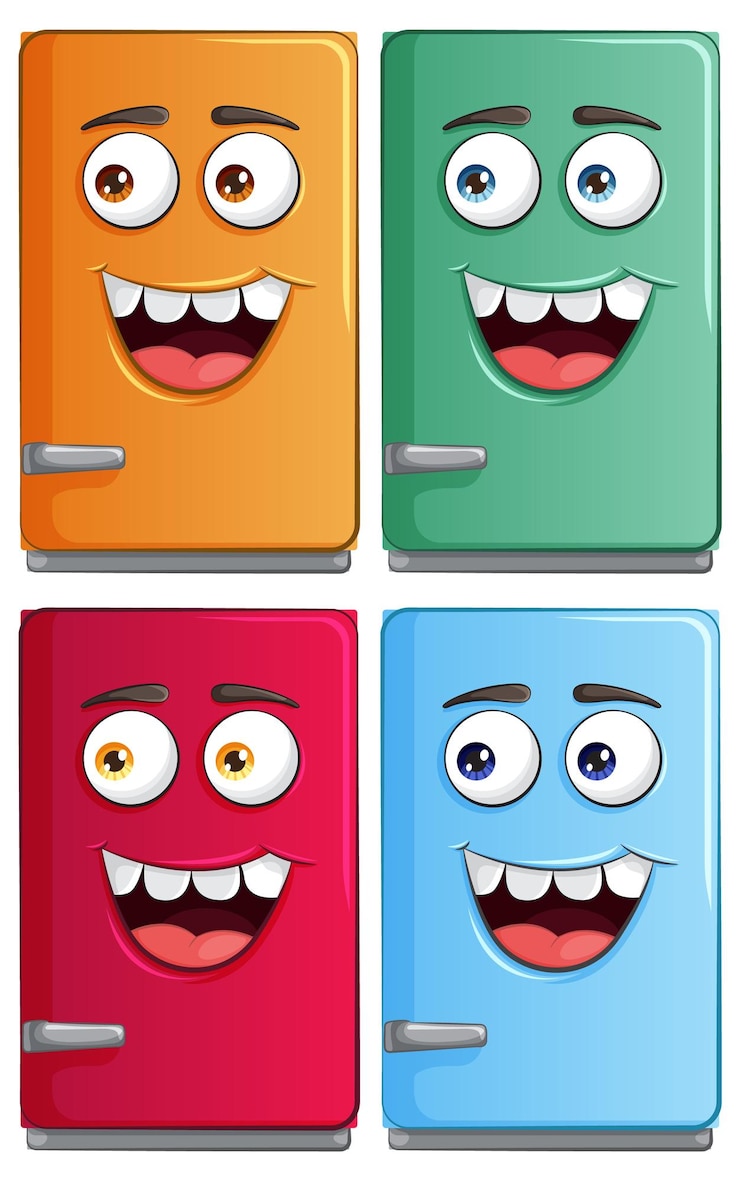 Free Vector colorful happy books cartoon characters