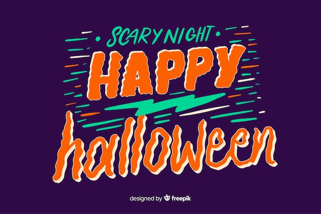 Colorful happy halloween lettering