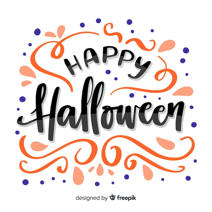 無料Vector カラフルな幸せなハロウィーンレタリング