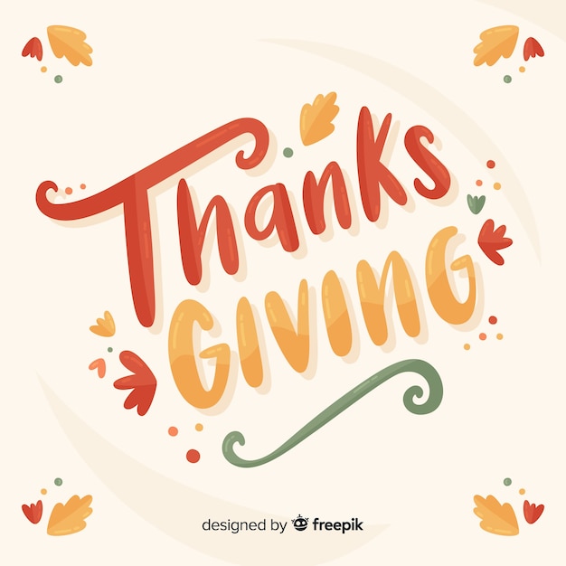 Free vector colorful happy thanksgiving lettering