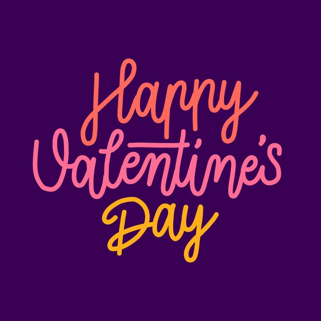 Colorful happy valentine's day lettering