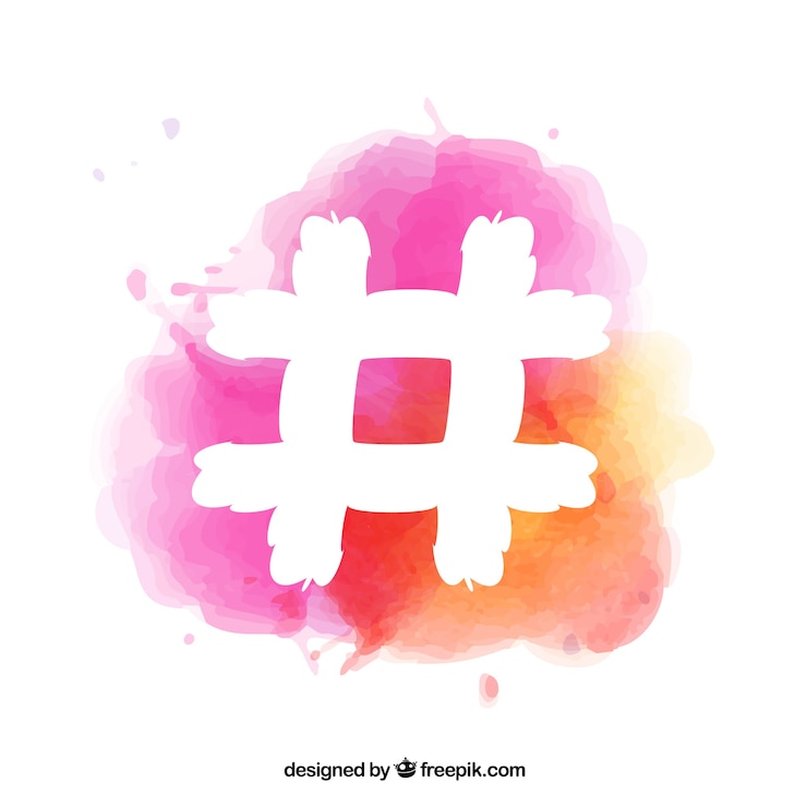 Free Vector colorful hashtag design