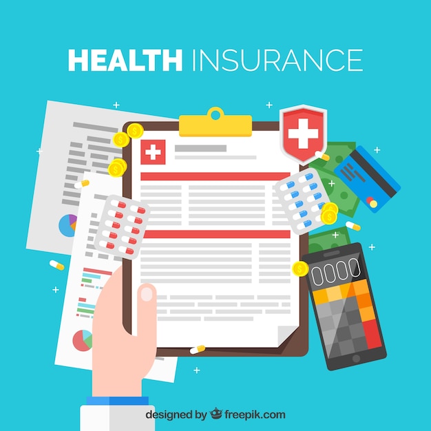 Free vector colorful health insurance concept