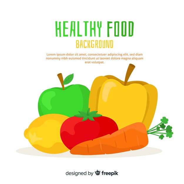 Colorful healthy food background template