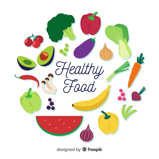 Free vector colorful healthy food background template