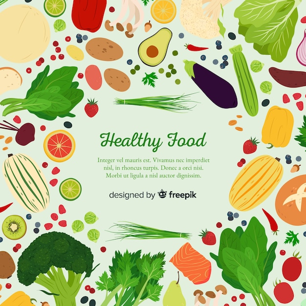 Free vector colorful healthy food background template