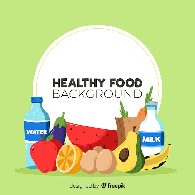 Free vector colorful healthy food background