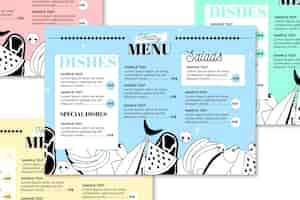 Бесплатное векторное изображение Шаблон меню ресторана красочные здоровой пищи