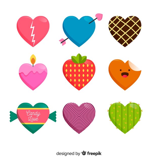 Colorful heart pack
