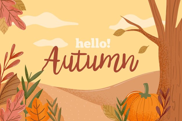 Colorful hello autumn background