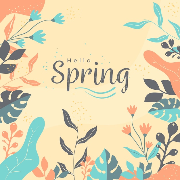 Free vector colorful hello spring