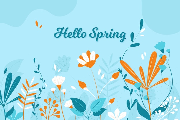 Free vector colorful hello spring