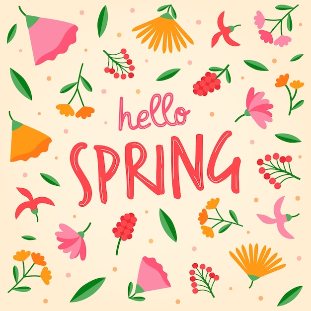 Colorful hello spring