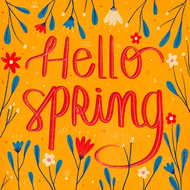 Free vector colorful hello spring