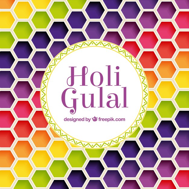 Colorful holi background in flat style