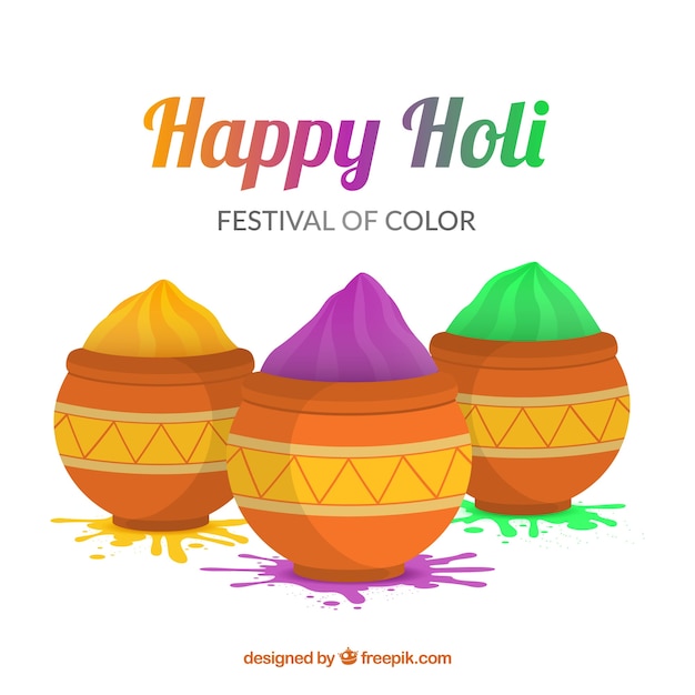 Free vector colorful holi background in flat style