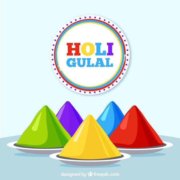 Colorful holi background in flat style