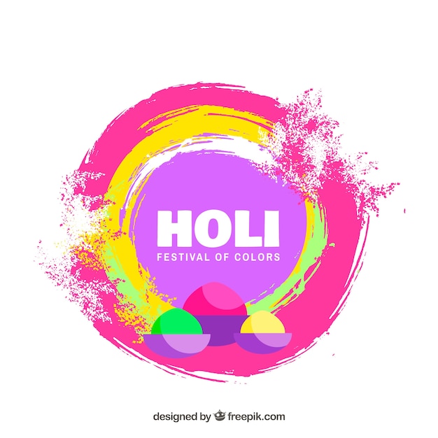 Colorful holi background in flat style