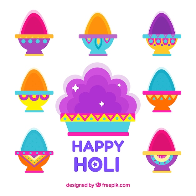 Free vector colorful holi background in flat style