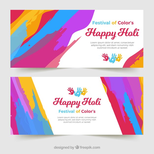 화려한 holi 축제 배너