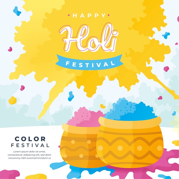 Colorful holi festival concept