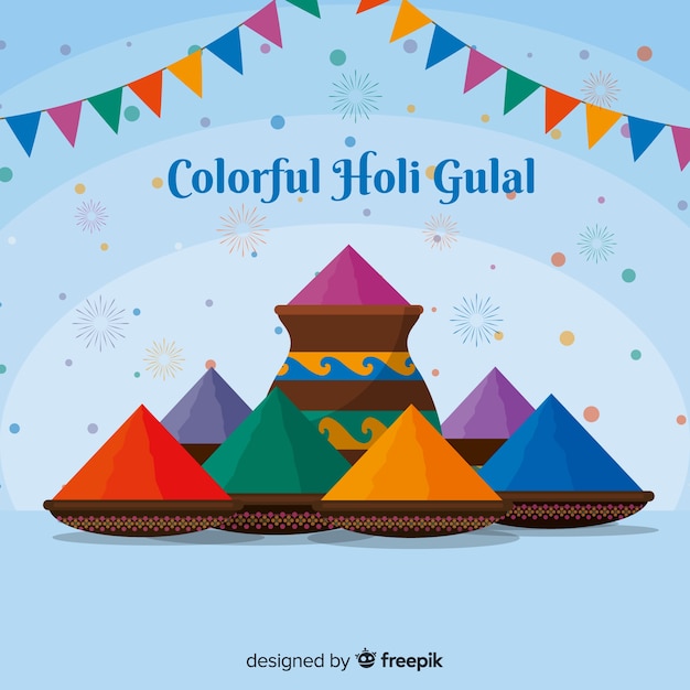 Colorful holi gulal background