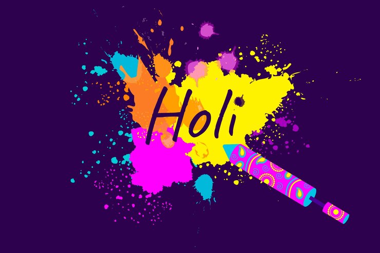 Free Vector colorful holi gulal in flat design