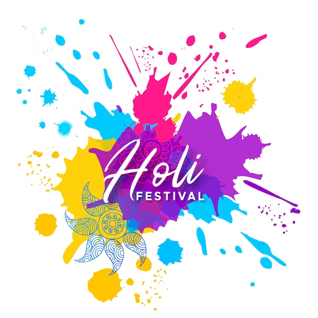 自由矢量彩色holi gulal平面设计